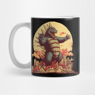 Retro Godzilla Vintage Kaiju Japan City Mug